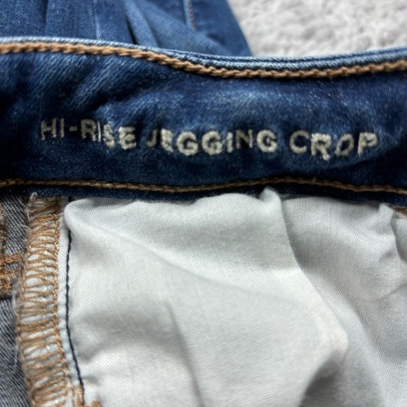 American Eagle Jeans Womens 8 Long Hi Rise Jegging Crop Next Level Stretch Dark - Picture 3 of 6